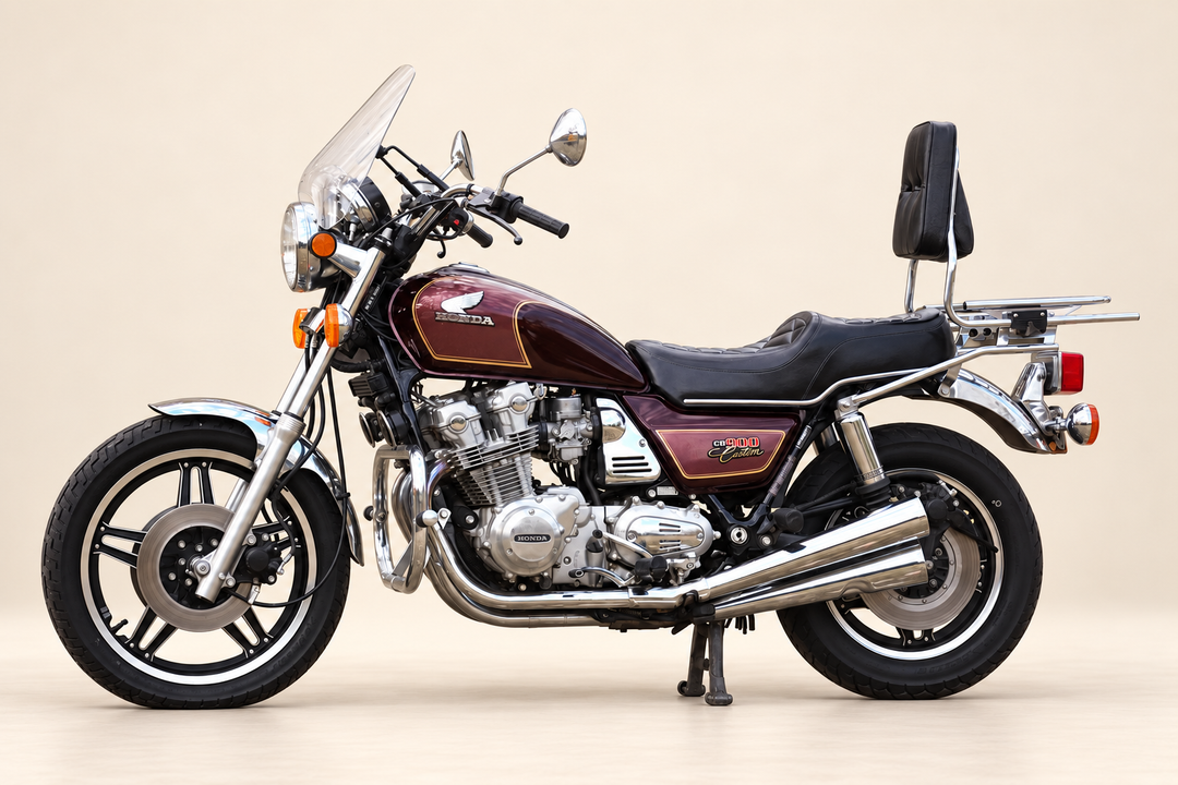 1981 Honda CB900C Custom motorcycle in studio view