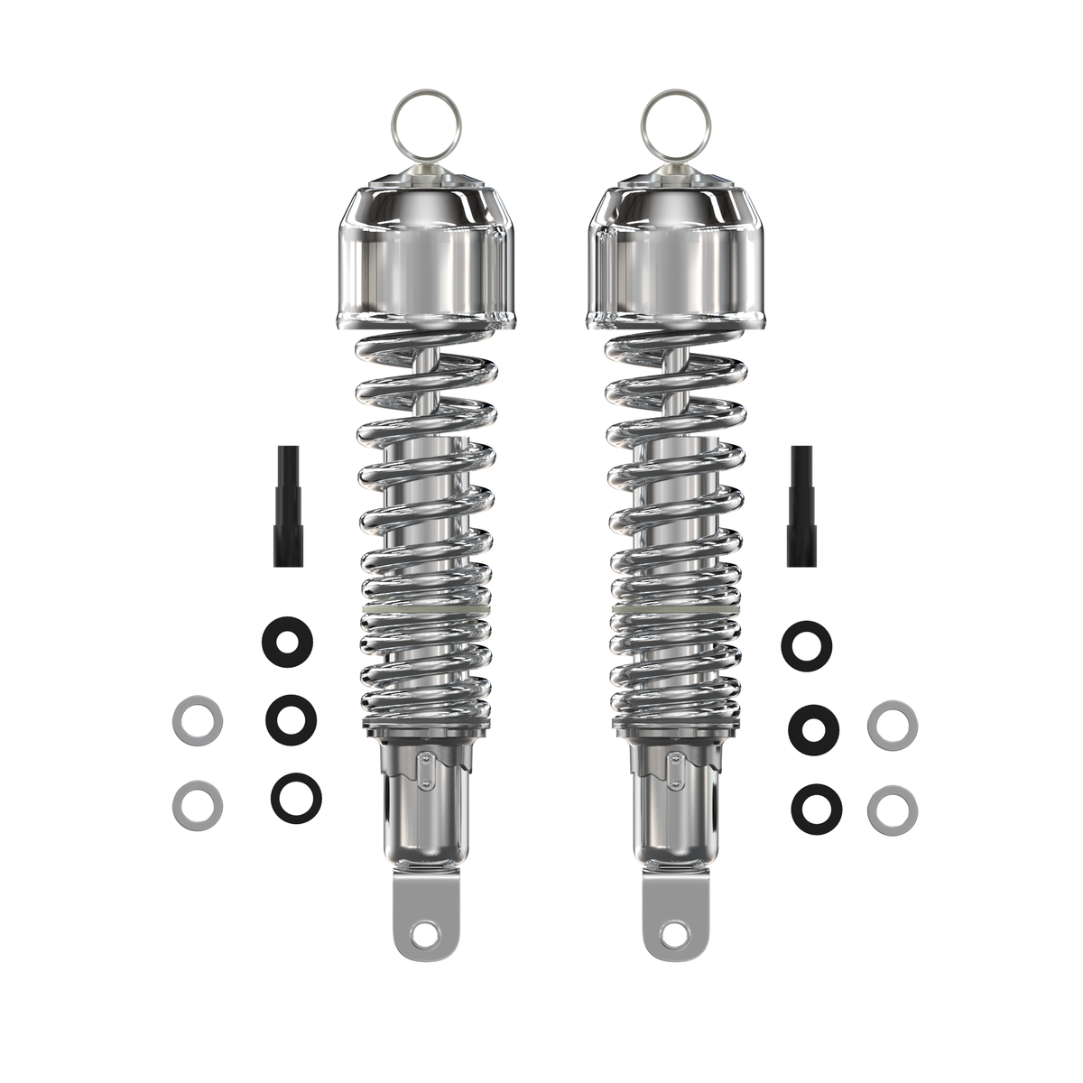 Honda CB chrome 335mm shock absorber set side detail