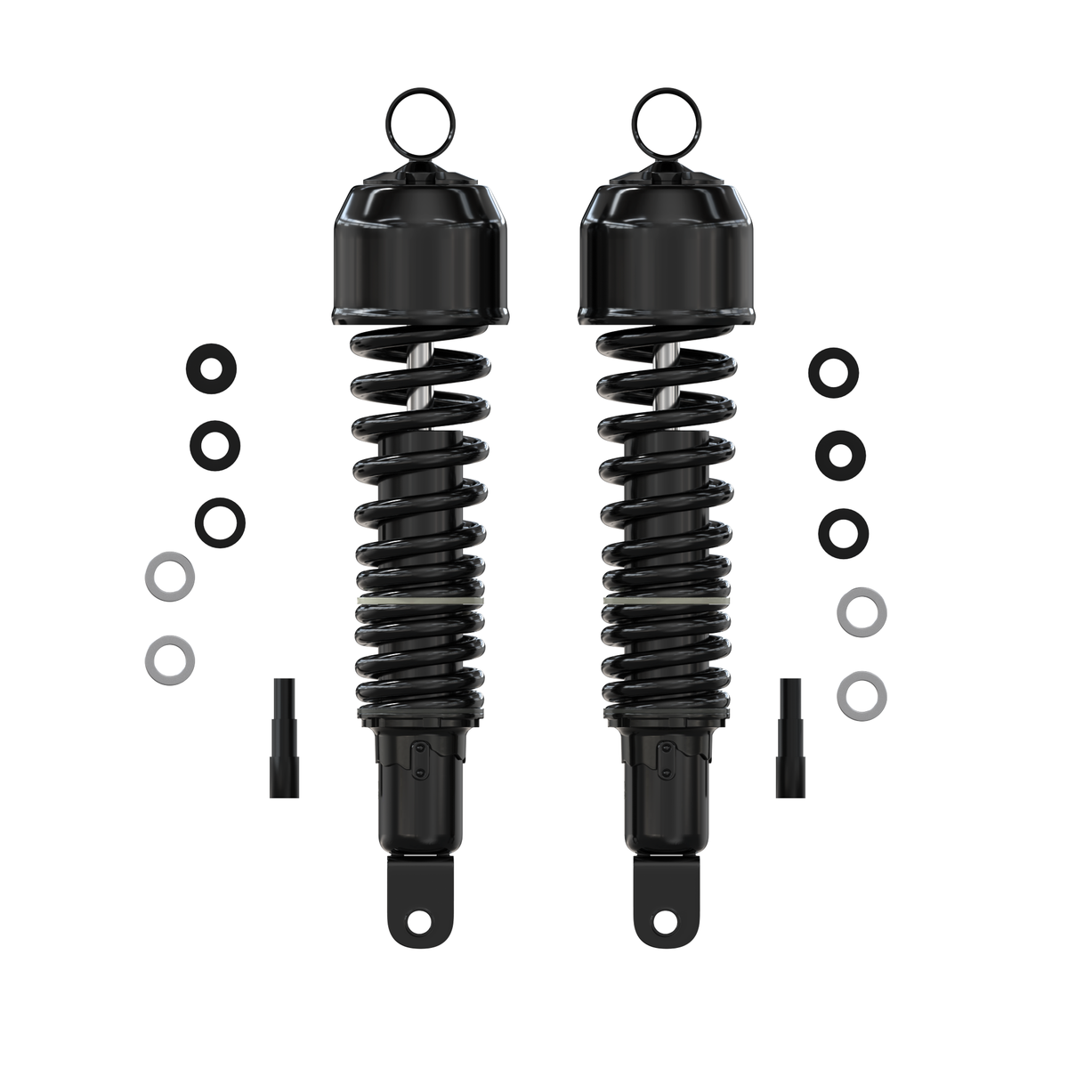 Honda CB black 335mm shock absorber set side detail