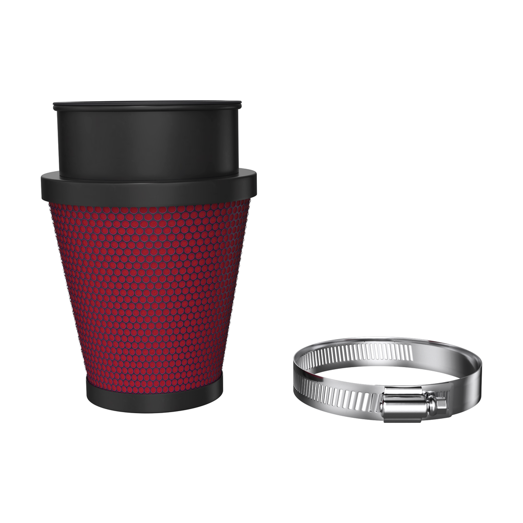 Round Pod Air Filter ~ Black/Red