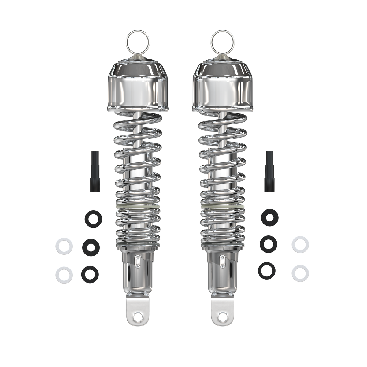 Honda CB chrome 335mm shock absorber set side detail