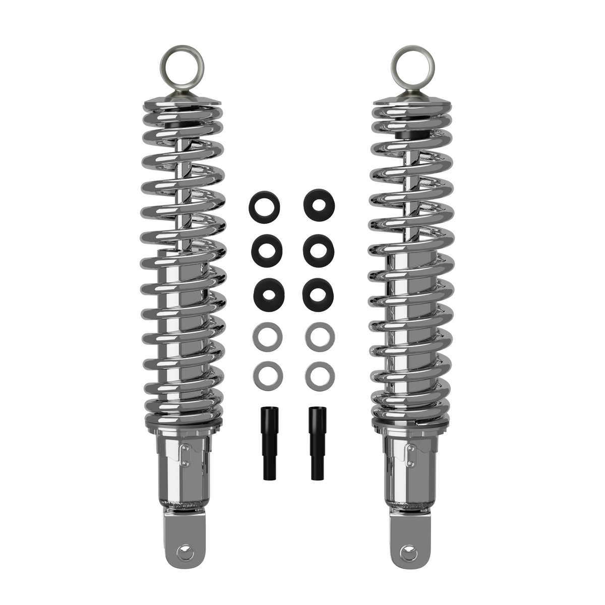 Honda CB chrome 335mm shock absorber set side detail
