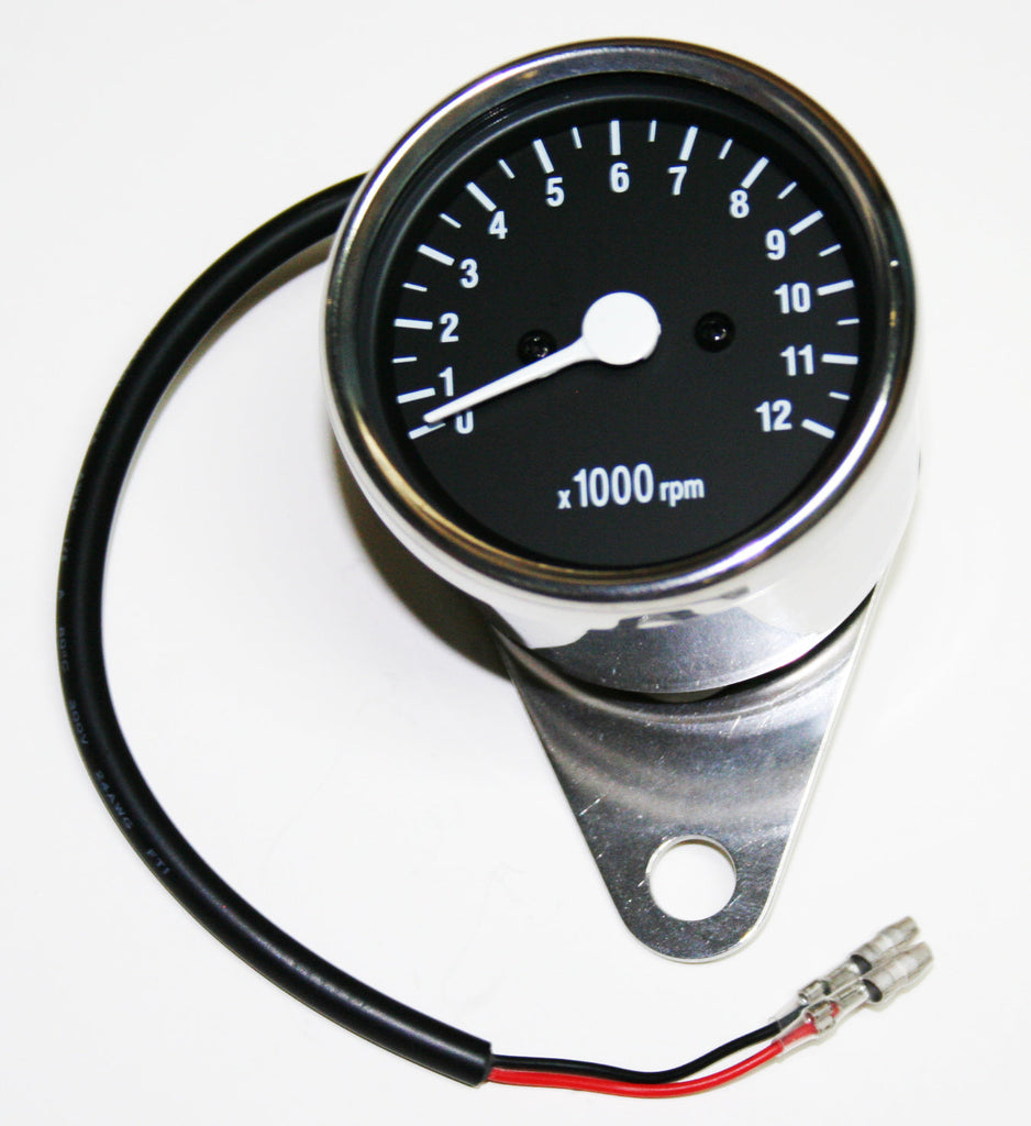 5:1 Mini Tachometer ~ Black Face for Honda CB motorcycles