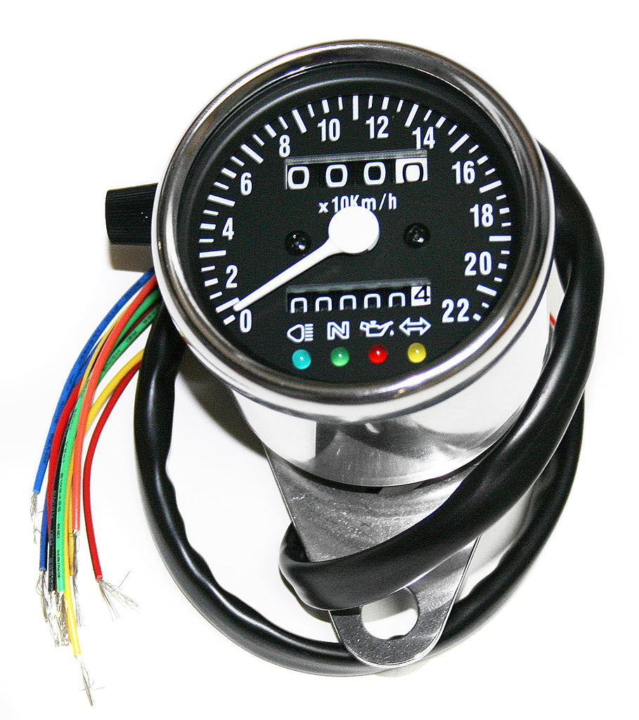 Deluxe Mini Custom Speedometer-KPH ~ Black Face Plate