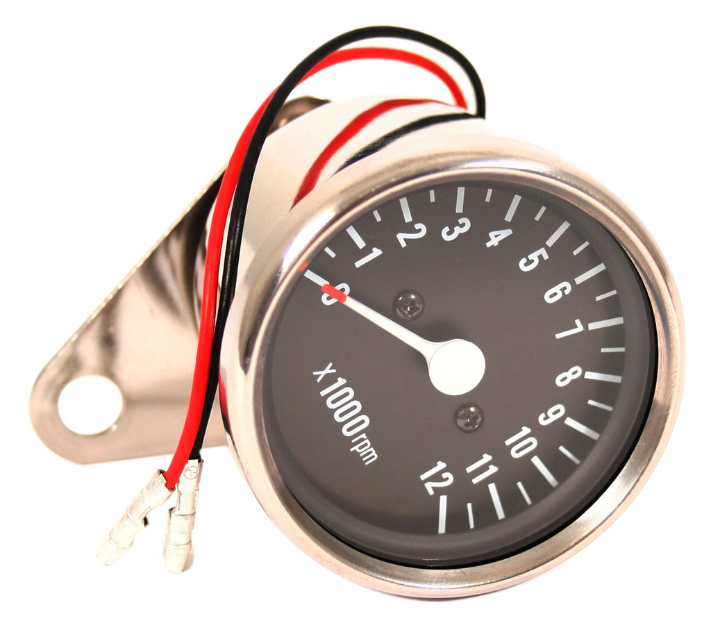 5:1 Mini Tachometer ~ Black Face for Honda CB motorcycles