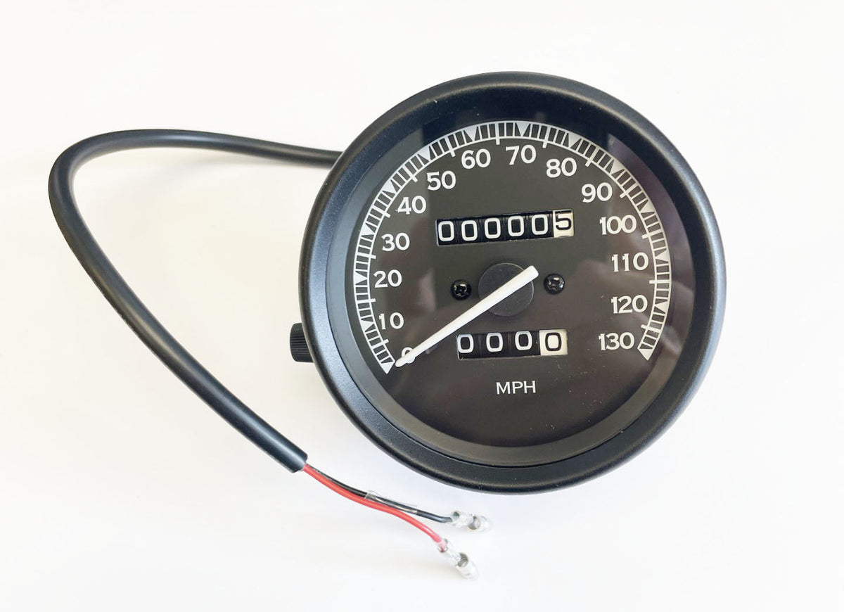 Honda CB custom vintage style mph speedometer front view