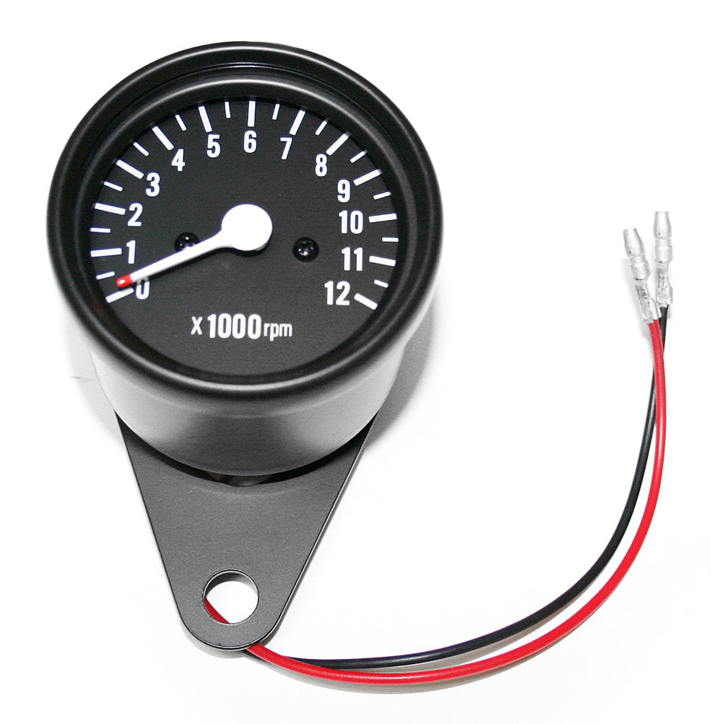 Deluxe Mini Custom Tachometer ~ All Black