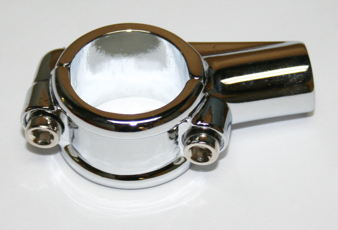 Chrome mounting clamp for 1 inch motorcycle handlebars