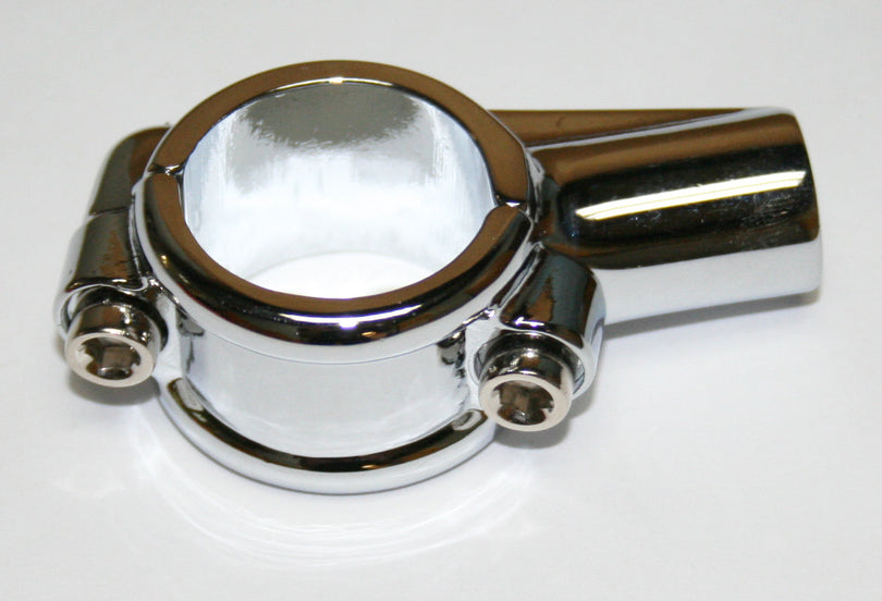 Chrome mounting clamp for 1 inch motorcycle handlebars
