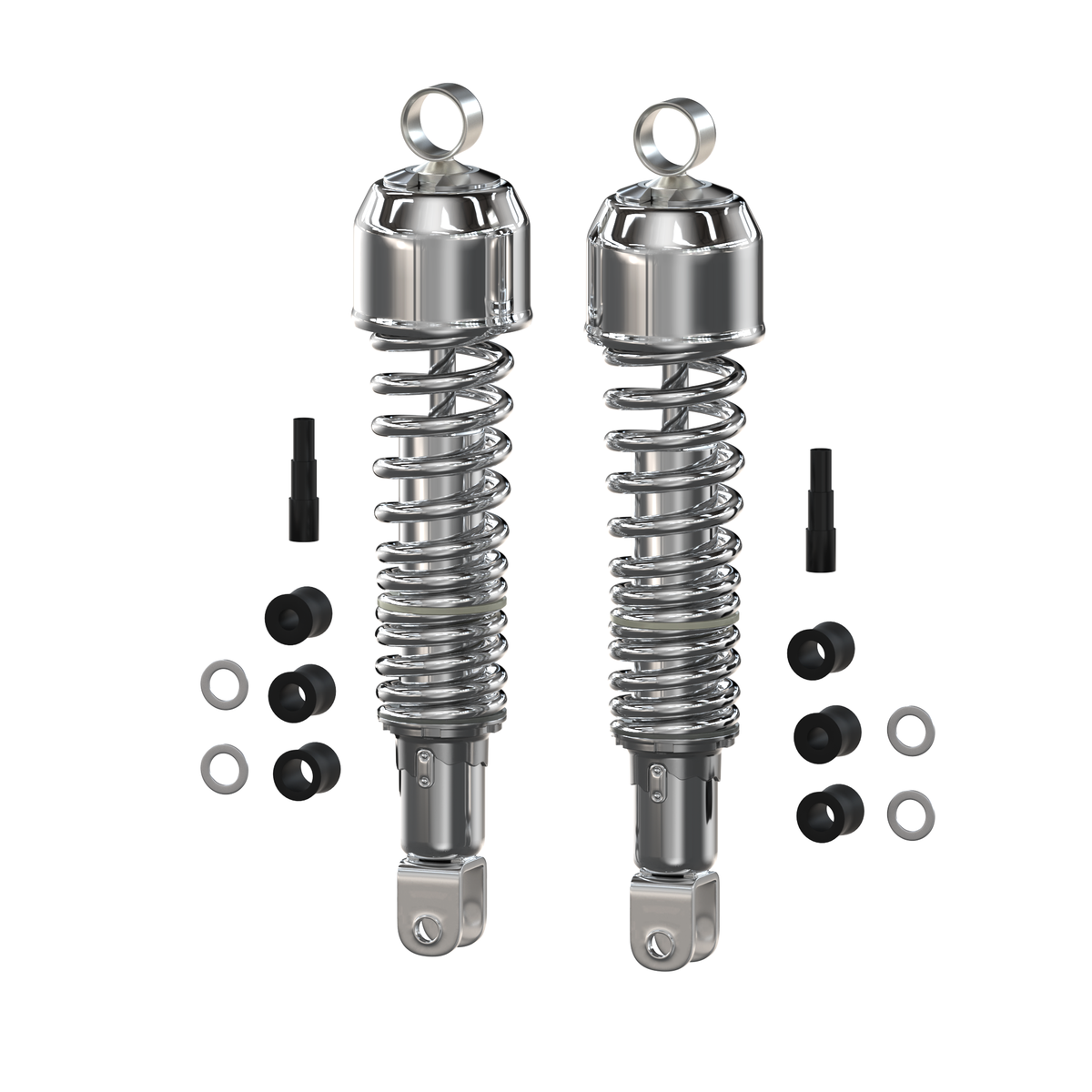 Honda CB chrome 335mm shock absorber set side detail