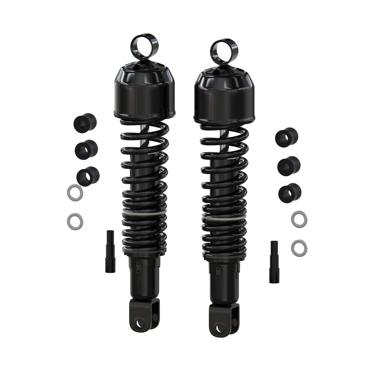 Honda CB black 335mm shock absorber set side detail
