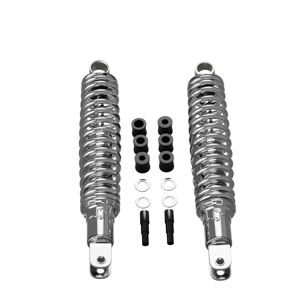 Honda CB chrome 335mm shock absorber set side detail