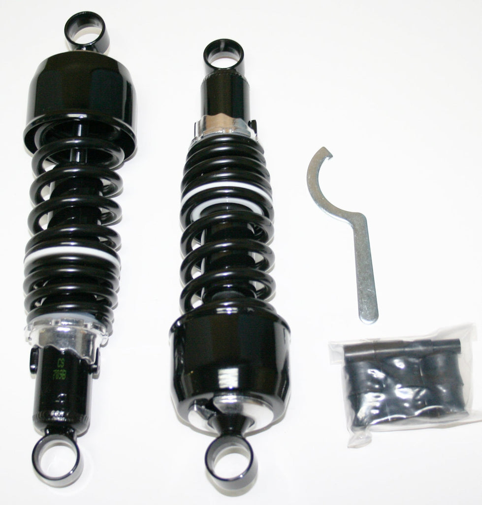 All Black Shock Absorber Set ~ 290mm Eye to Eye for Honda CB motorcycles