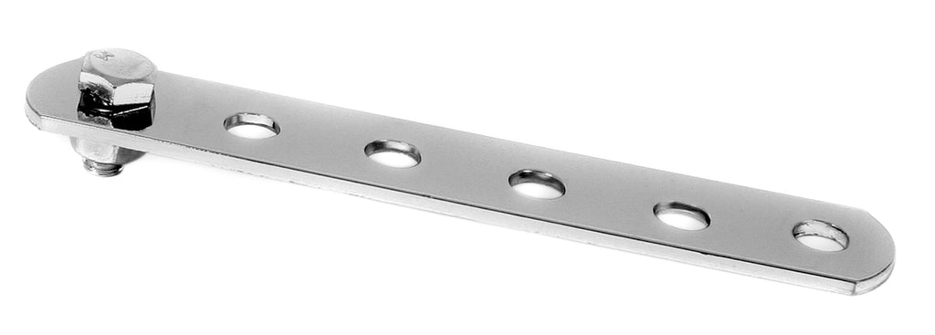 6" Hanger strap - 2 hole with nut & bolt - Chrome