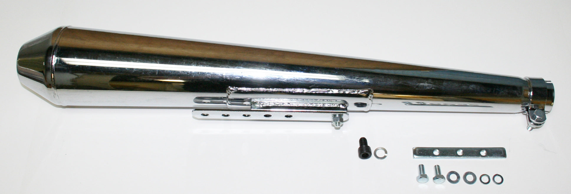 Chrome megaphone style universal muffler 26