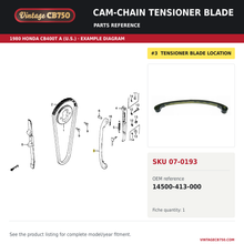 Load image into Gallery viewer, VintageCB750 parts reference, SKU 07-0193. 1980 Honda CB400T A (U.S.; serial limits unverified) example. OEM 14500-413-000.