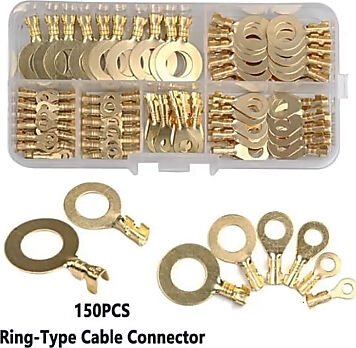 Universal motorcycle 150-piece ring terminal crimp set