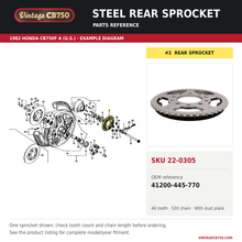 Load image into Gallery viewer, VintageCB750 parts reference, SKU 22-0305. 1982 Honda CB750F A (U.S.; serial limits unverified) example. OEM 41200-445-770.