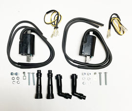 Honda CB550 CB500 CB400F CB350F ignition coil set with plug caps