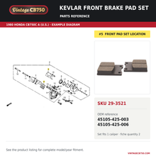 Load image into Gallery viewer, VintageCB750 parts reference, SKU 29-3521. 1980 Honda CB750C A (U.S.; serial limits unverified) example. OEM 45105-425-003, 45105-425-006.