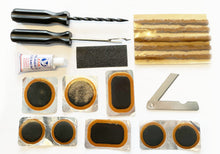 Charger l'image dans la galerie, Universal motorcycle tire repair kit with plug tools patches rubber cement and repair supplies