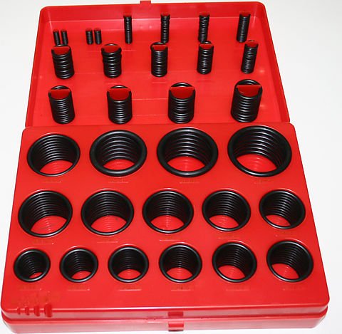 Universal motorcycle o-ring kit 382 pc. with plastic case