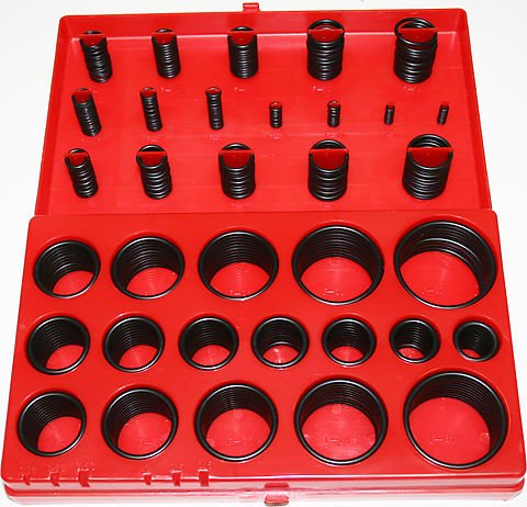 Universal motorcycle o-ring kit 419 pc. with plastic case