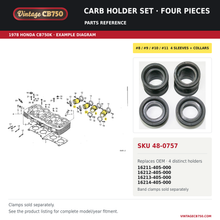 Load image into Gallery viewer, VintageCB750 parts reference, SKU 48-0757. 1978 Honda CB750K example. OEM 16211-405-000, 16212-405-000, 16213-405-000, 16214-405-000.