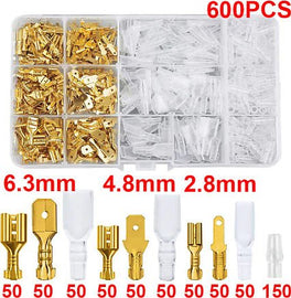 600Pc Flat Style Pin Connector Set with Covers in Plastic Storage Case - VintageCB750