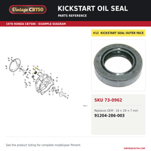 Load image into Gallery viewer, VintageCB750 parts reference, SKU 73-0962. 1978 Honda CB750K example. OEM 91204-286-003.