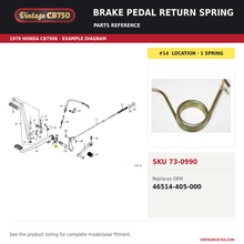 Load image into Gallery viewer, VintageCB750 parts reference, SKU 73-0990. 1978 Honda CB750K example. OEM 46514-405-000.
