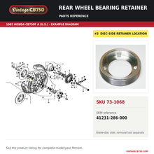 Load image into Gallery viewer, VintageCB750 parts reference, SKU 73-1068. 1982 Honda CB750F A (U.S.; serial limits unverified) example. OEM 41231-286-000.