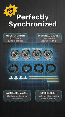 Charger l'image dans la galerie, Universal motorcycle carburetor synchronizer vacuum gauge 2,3,4 cylinders