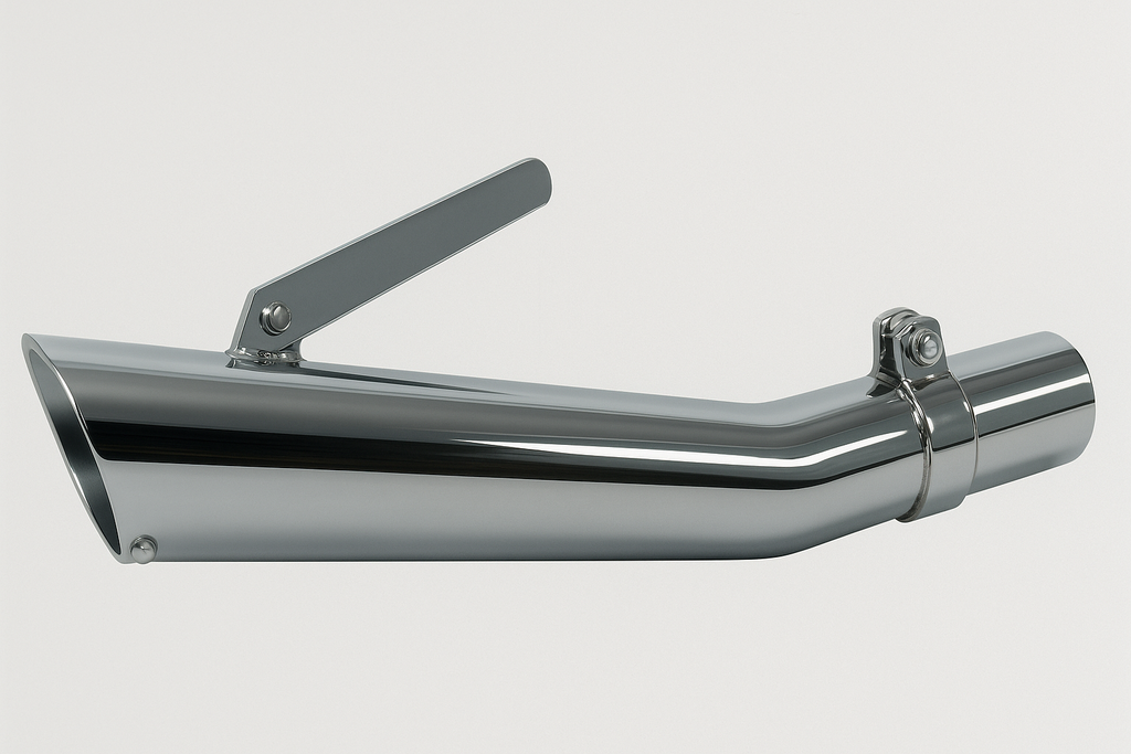 Chrome Upswept Slash Cut Megaphone Universal Muffler ~ 19 1/2" Long for Honda CB motorcycles