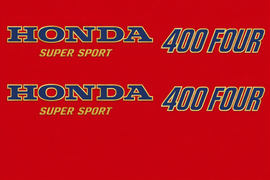 CB400F 1977 Tank & Side Logo Decals ~ Candy Antares Red