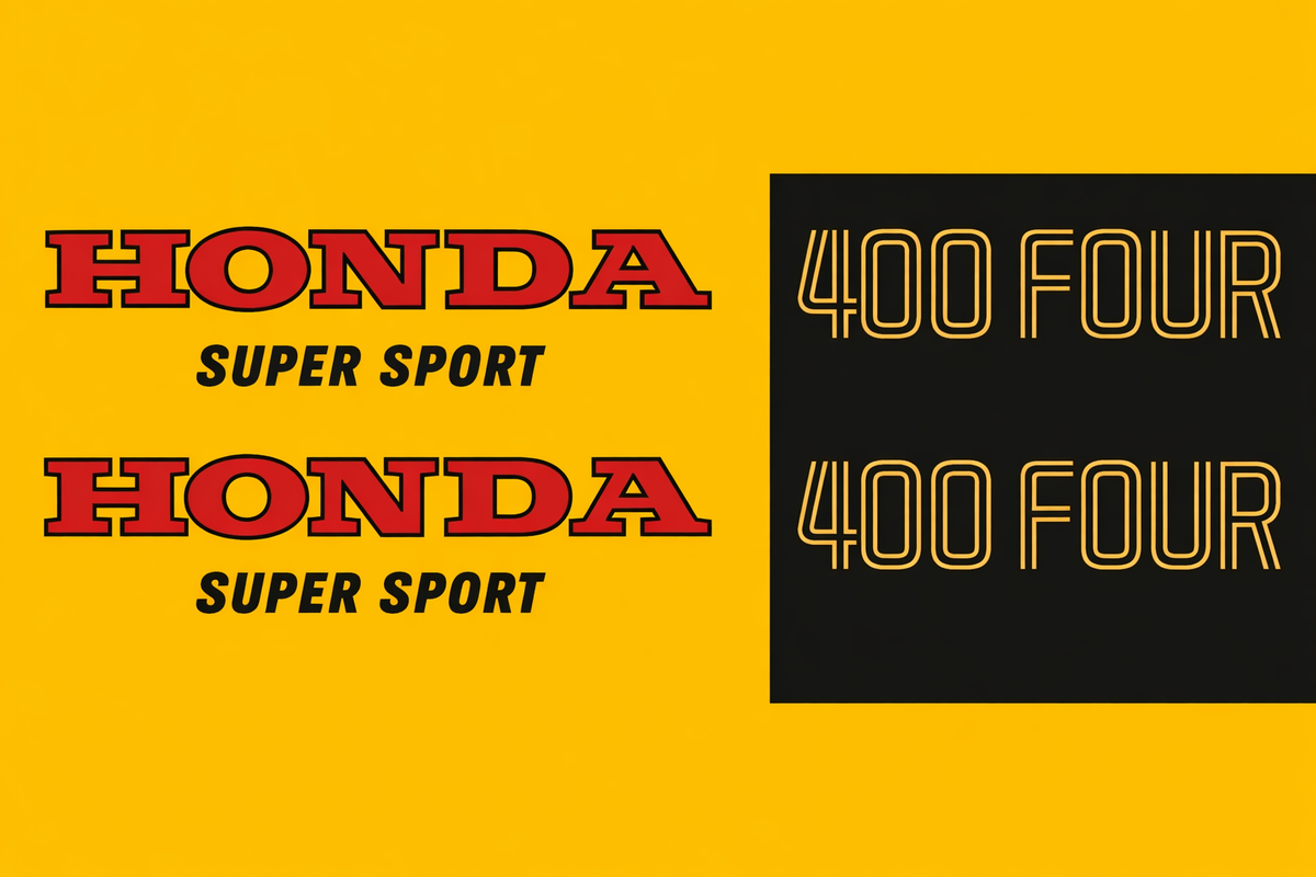 Honda CB400F complete decal set parakeet yellow