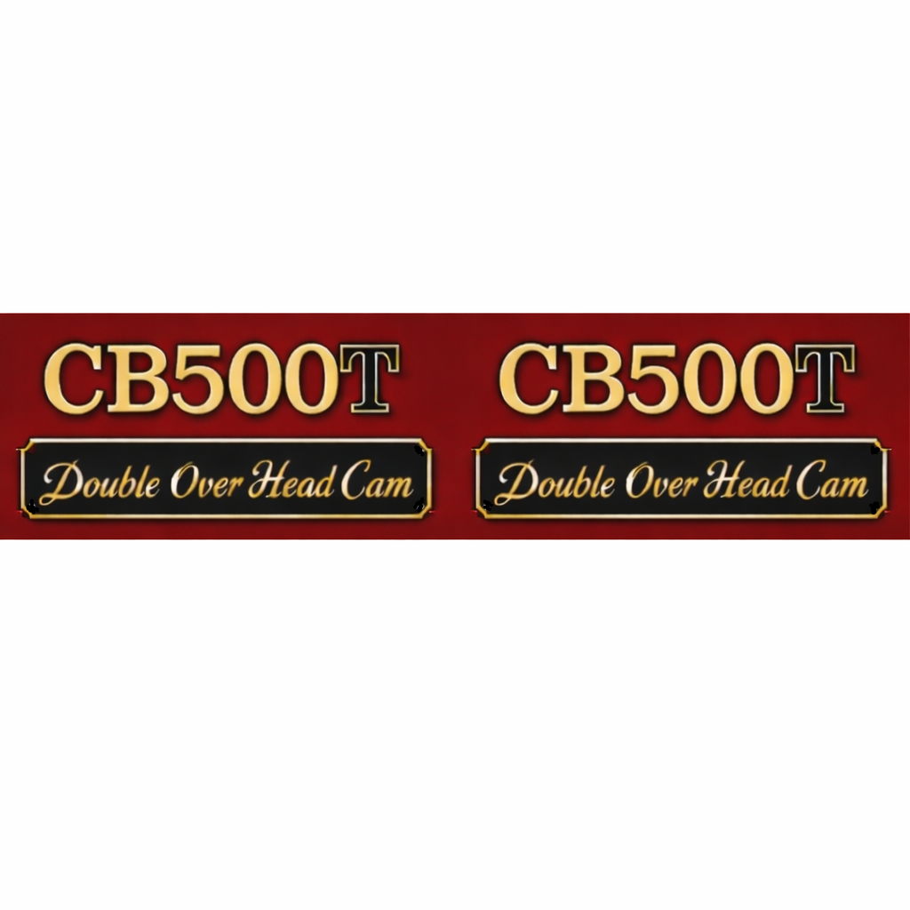 CB500T 1975-76 Side Cover Decal Set ~ Glory Brown Metallic / Candy Antares Red