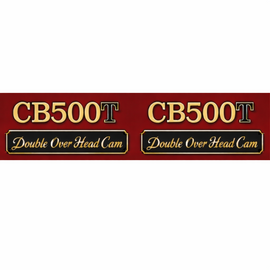 CB500T 1975-76 Side Cover Decal Set ~ Glory Brown Metallic / Candy Antares Red