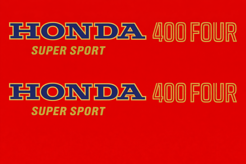 Honda CB400F complete decal set light ruby red