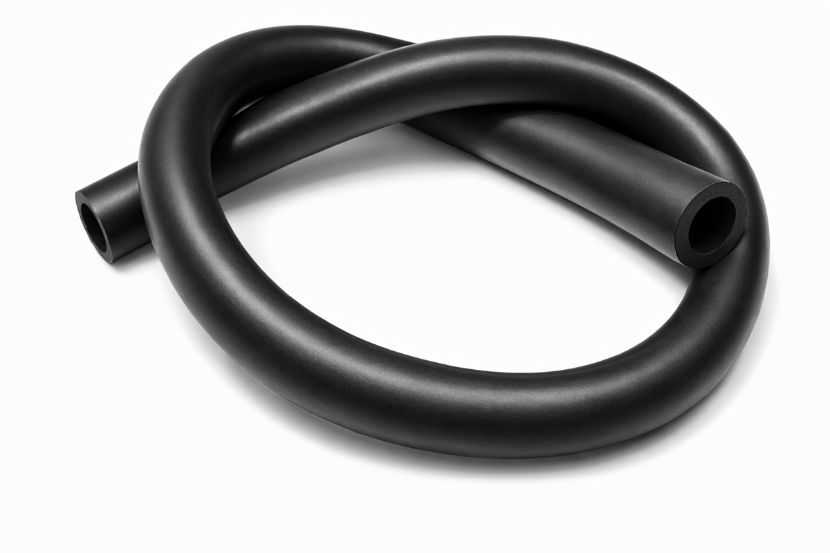Universal motorcycle black rubber fuel line 1 4 in.