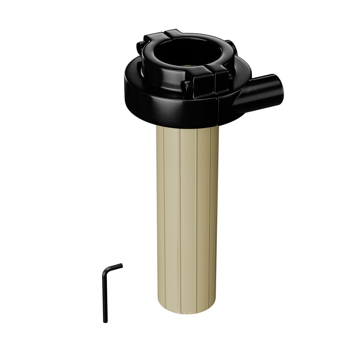 Universal CB-style push pull throttle assembly side view