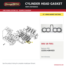 Charger l'image dans la galerie, 1979-82 Honda CB900 / CB750 Cylinder Head Gasket ~ Replaces Honda OEM 12251-438-023, SKU 18-7051: product photo and reviewed parts fiche. Example diagram; check listing for fitment.