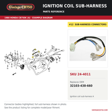 Load image into Gallery viewer, Ignition coil sub-harness, SKU 24-4011: product photo and reviewed parts fiche. Example diagram; check listing for fitment.