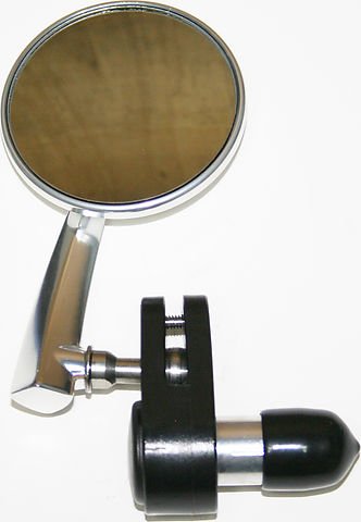 Universal motorcycle bar end 3 in. mirror polished aluminum left side