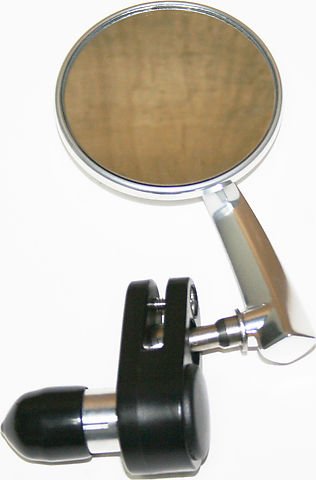 Universal motorcycle bar end 3 in. mirror polished aluminum right side