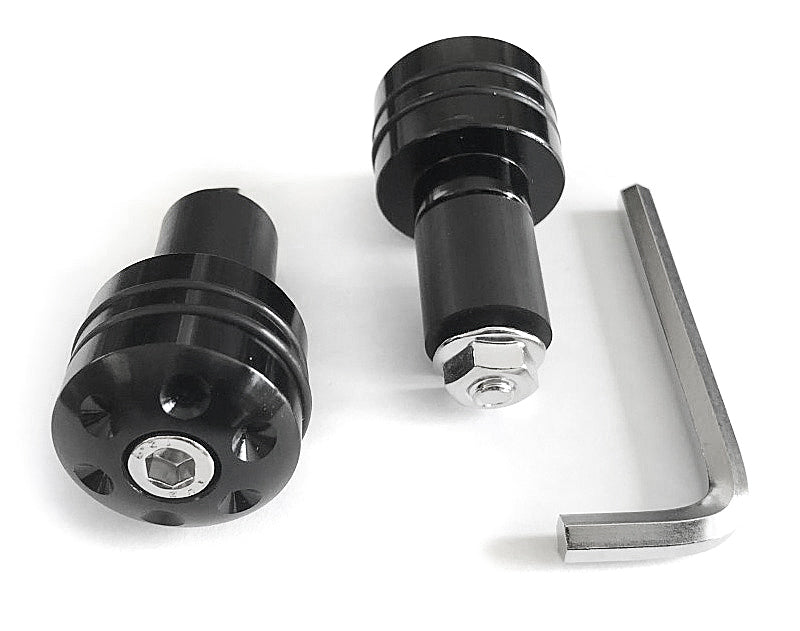 Black aluminum handlebar end plug set for 7 8 inch motorcycle handlebars