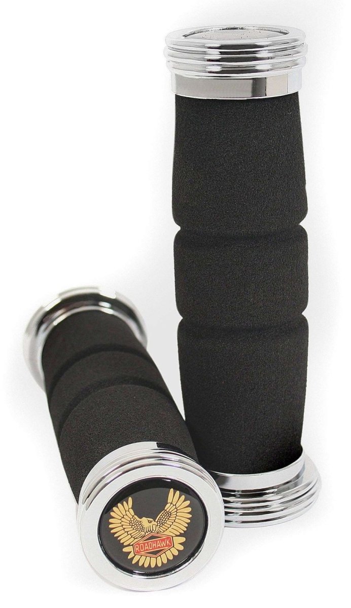 Black foam cushion roadhawk grips for 7 8 inch handlebars