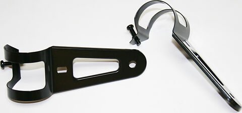 Universal motorcycle black adjustable headlight assembly brackets
