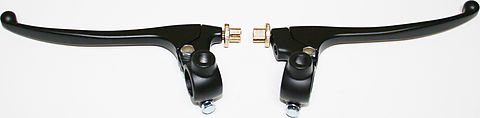 Universal motorcycle brake and clutch lever assemblies black