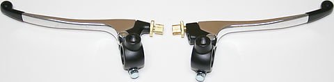 Universal motorcycle brake and clutch lever assemblies black silver